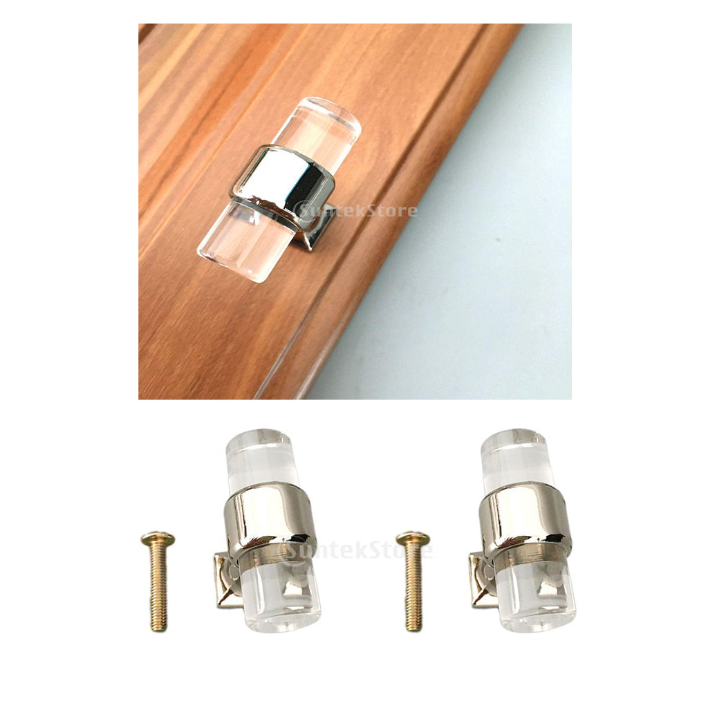 2Pcs 40mm Acrylic Cabinet Home Furniture Door Knob T Bar Knob Pull Handle