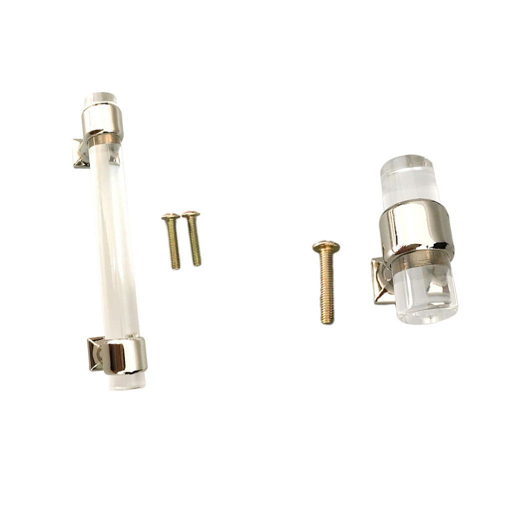 2Pcs Modern Acrylic Pull Handle Home Door Handles Furniture Drawer Pull Knob