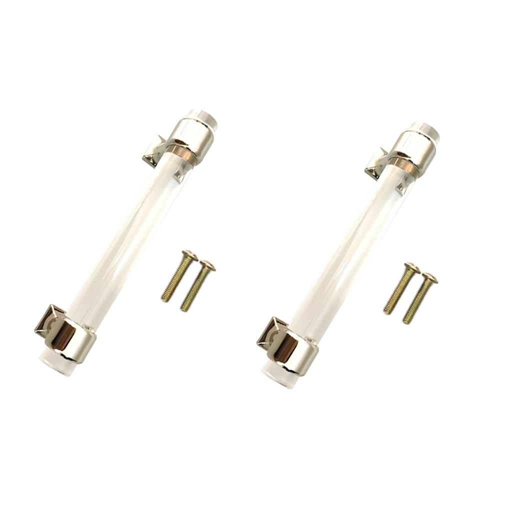2Pcs 120mm Acrylic Cabinet Drawer Door Pull Handle Waredrobe Bin Knob Decor