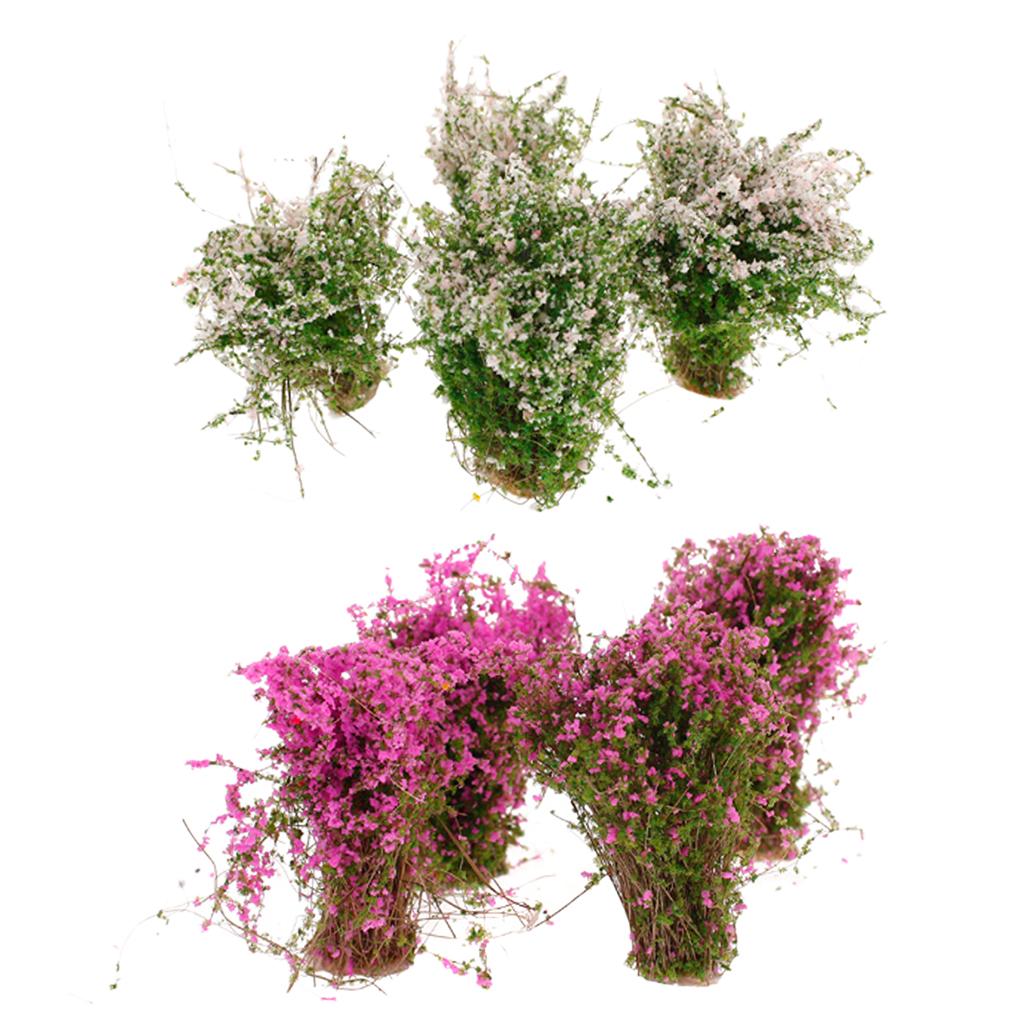 8 Pieces Scenery Landscape Model Ground Cover Flower Model Ornaments