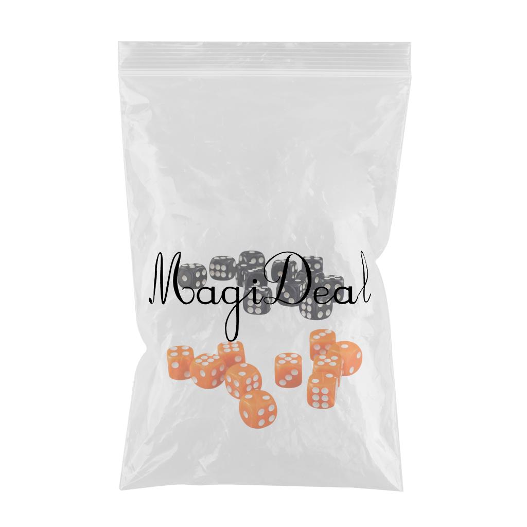 100 Pieces 12mm Opaque Six Sided D6 Spot Dice Games for D&D RPG Games