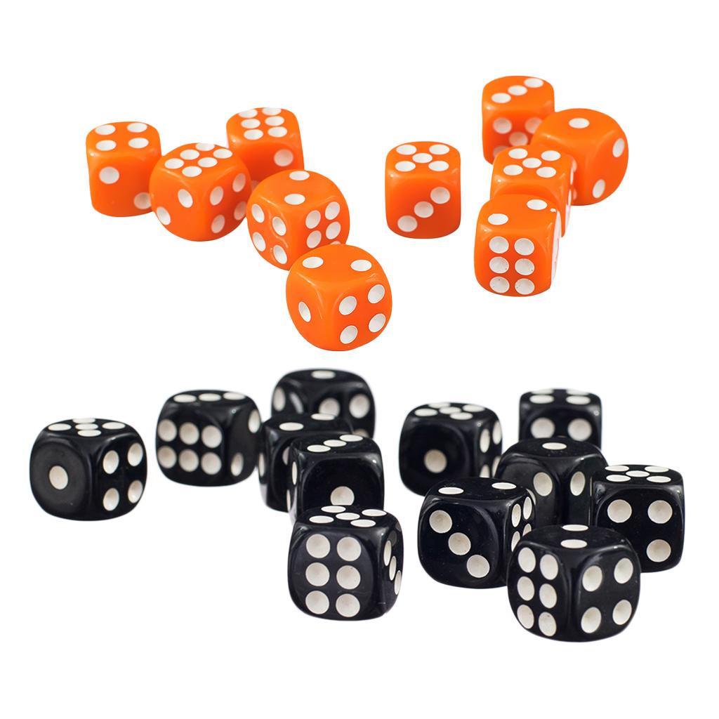 100 Pieces 12mm Opaque Six Sided D6 Spot Dice Games for D&D RPG Games
