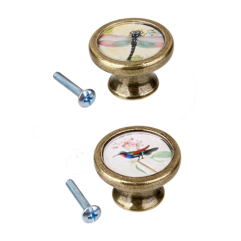 2 Pieces Vintage Metal Cabinet Door Cupboard Drawer Dresser Pull Handle Knob