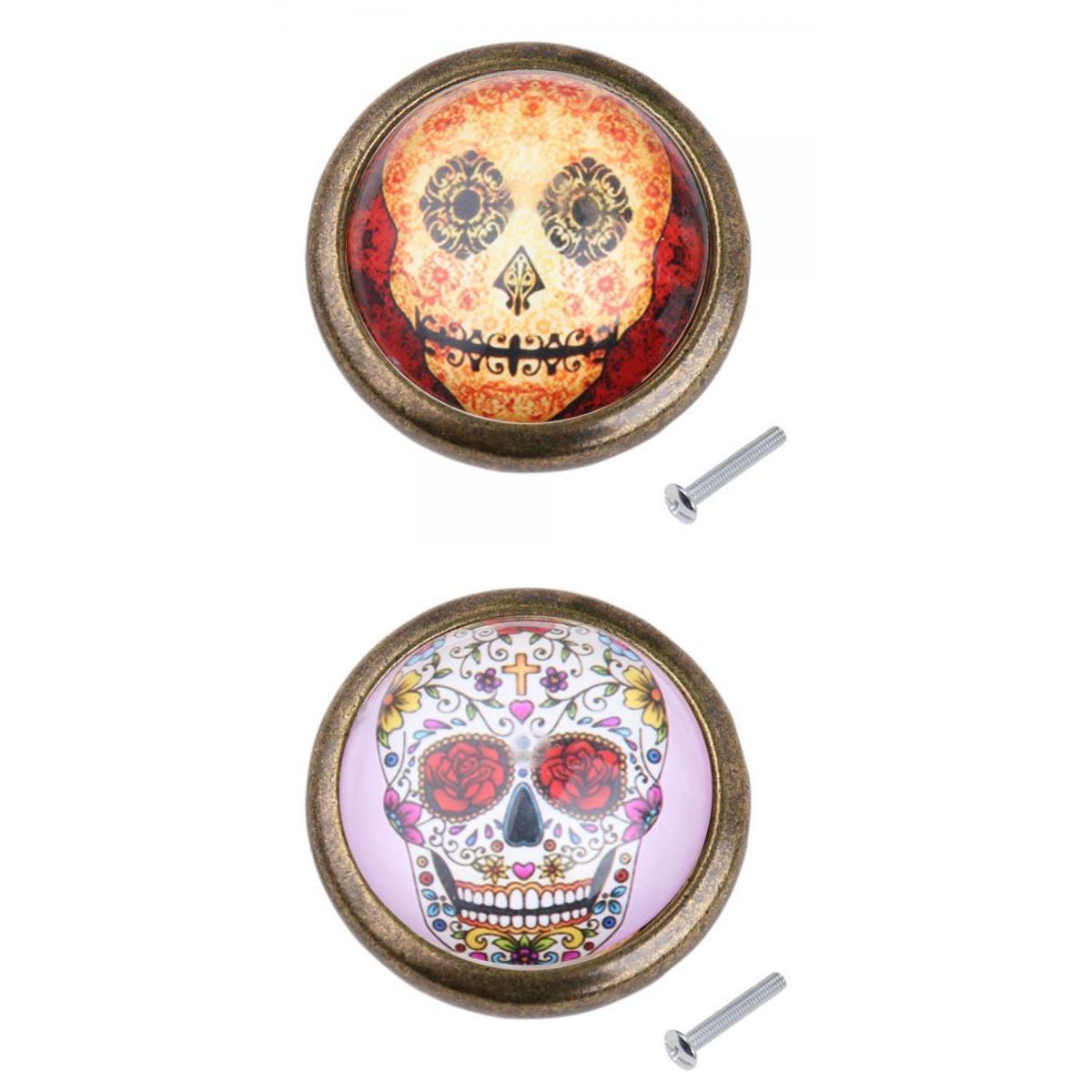 2Pieces Vintage Round Door Cupboard Drawer Dresser Cabinet Pulls Handle Knob