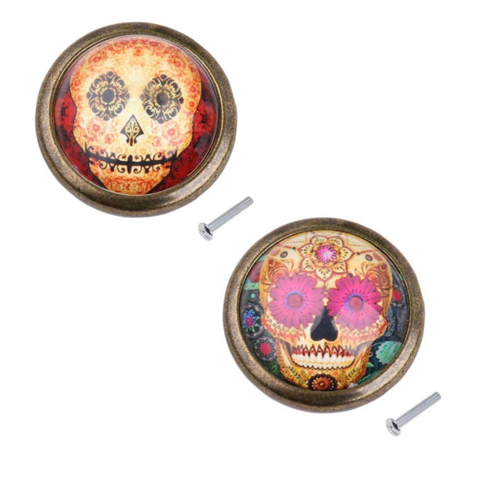 2Pieces Vintage Round Door Cupboard Drawer Wardrobe Cabinet Pulls Knob