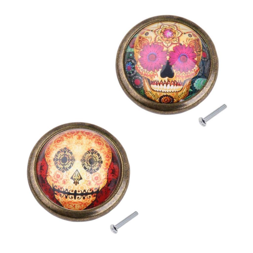 2Pieces Vintage Round Door Cupboard Drawer Wardrobe Cabinet Pulls Knob