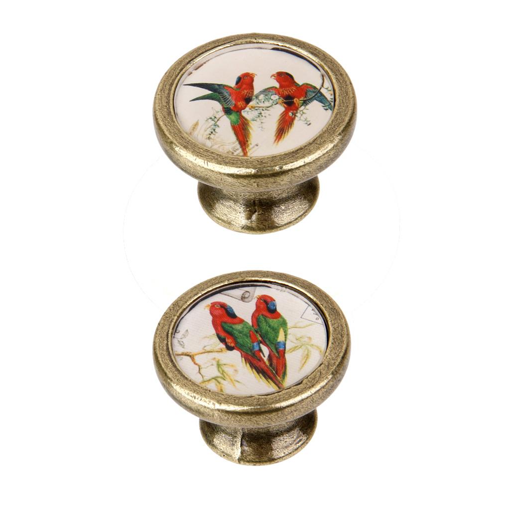 2x Vintage Round Cabinet Door Cupboard Drawer Dresser Pulls Handle Knobs