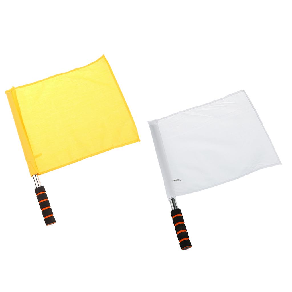 2 Pieces Durable Sports Football Soccer Hockey Rugby Linesman Referee Flags