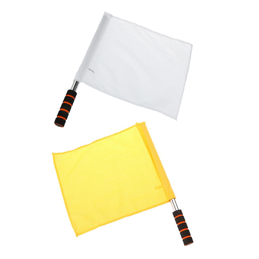 2 Pieces Durable Sports Football Soccer Hockey Rugby Linesman Referee Flags