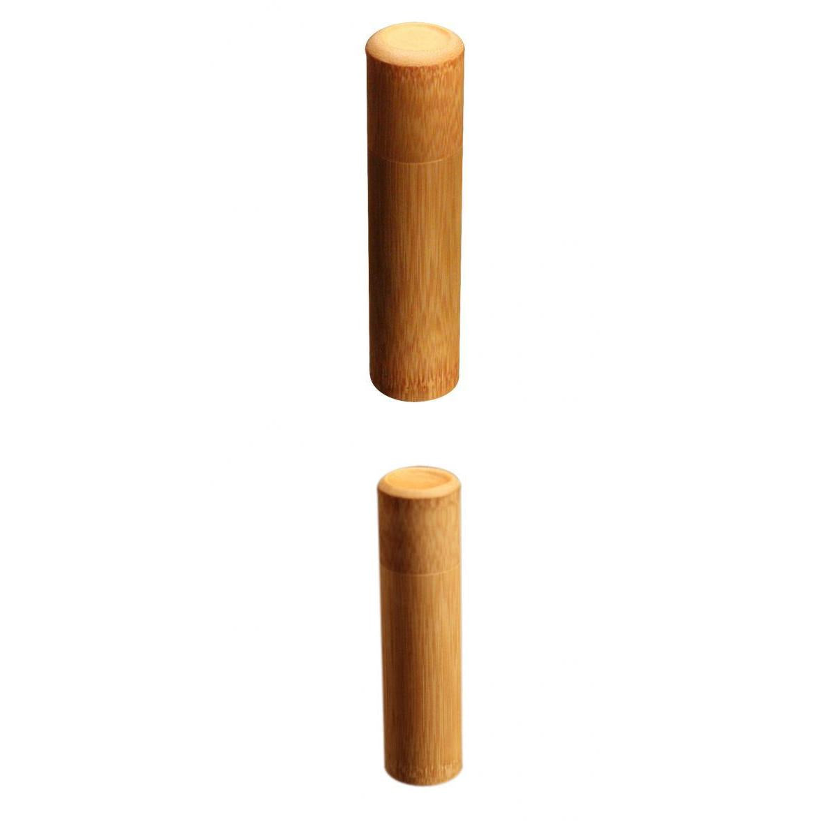 2 Pieces Portable Travel Bamboo Tea Leaves Storage Incense Spice Canister