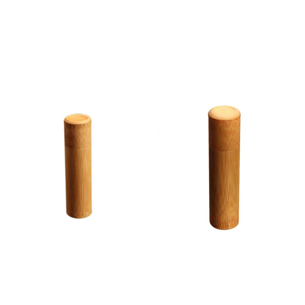 2 Pieces Portable Travel Bamboo Tea Leaves Storage Incense Spice Canister