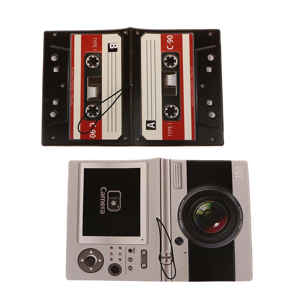 2Pieces Passport ID Card Protector PVC Leather Holder for UK US EU Passport