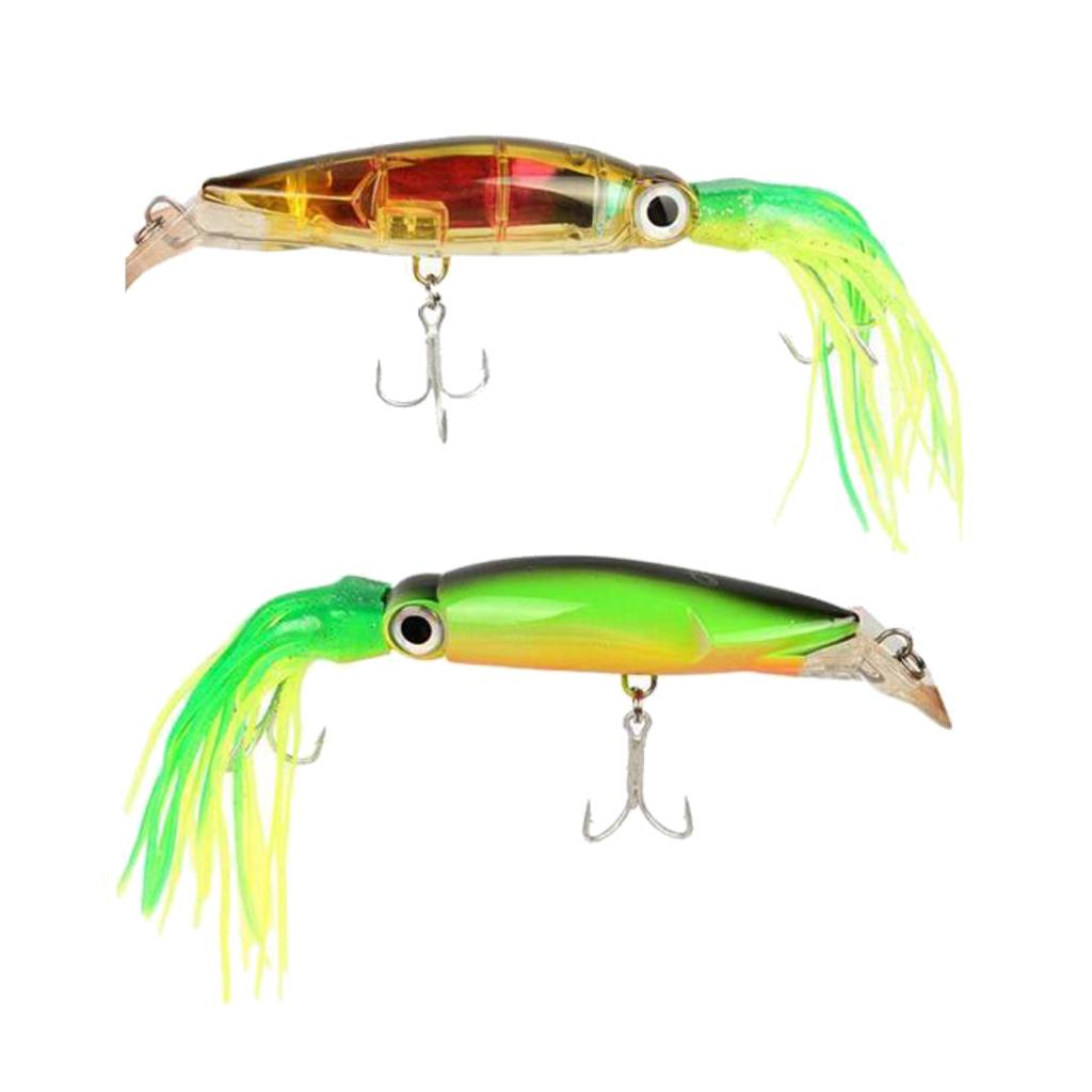 2Pcs Squid Jig Fishing Tackle Baits Hook Tuna Marlin Trolling Skirt Lures