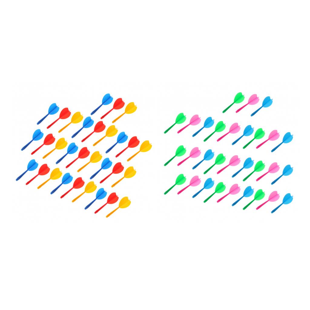60Pcs Multicolor Durable Plastic Darts Shaft Flight Combo Darts Accessories