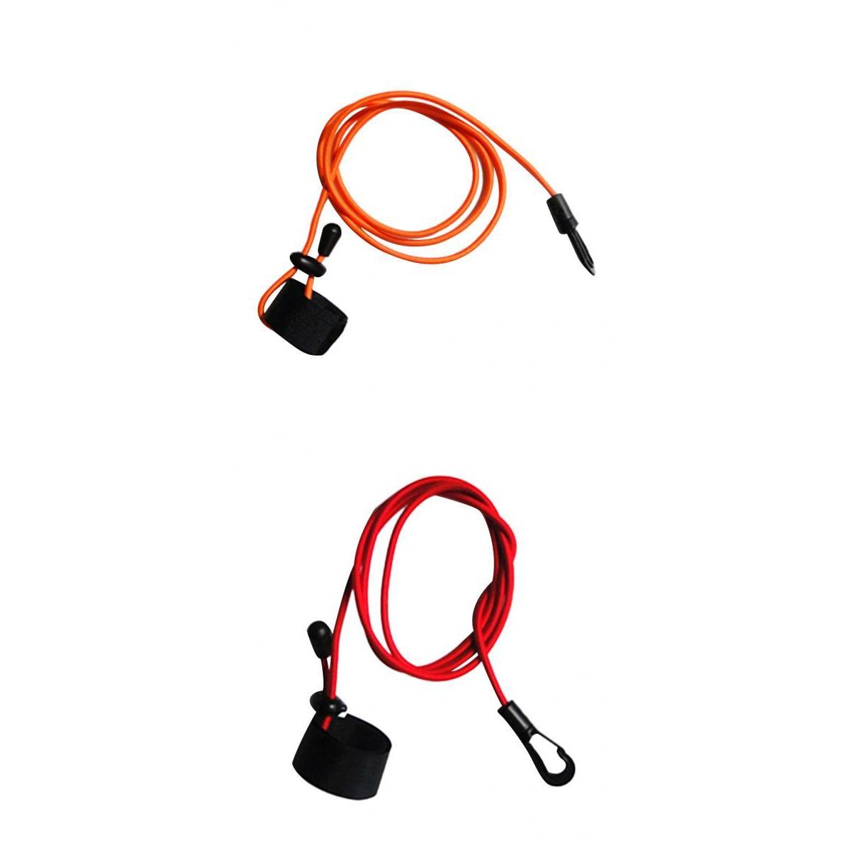 2Pcs Durable Bungee Cord Fishing Rod/ Kayak Paddle Leash with Snap Hook