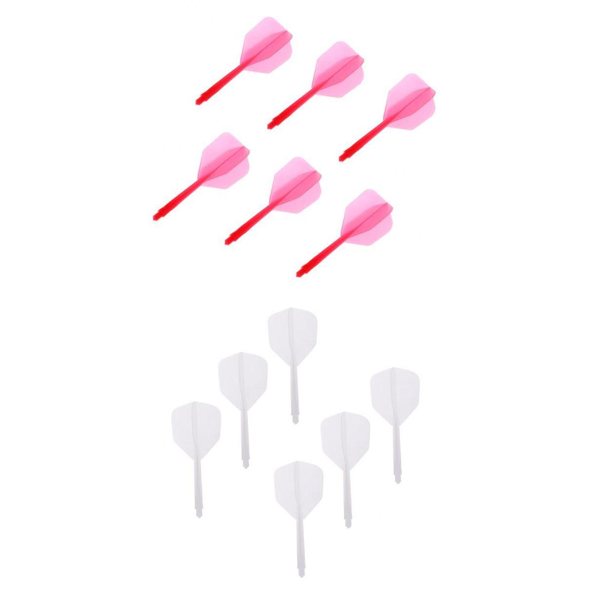 12x Transparent 2BA Thread Dart Shafts & Dart Flights Connection Red & White
