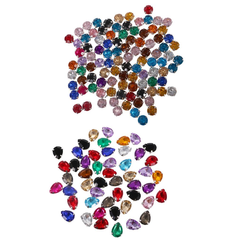 150pcs DIY Flat Back Sew On Rhinestone Crystal Beads Jewelry Making Crafts