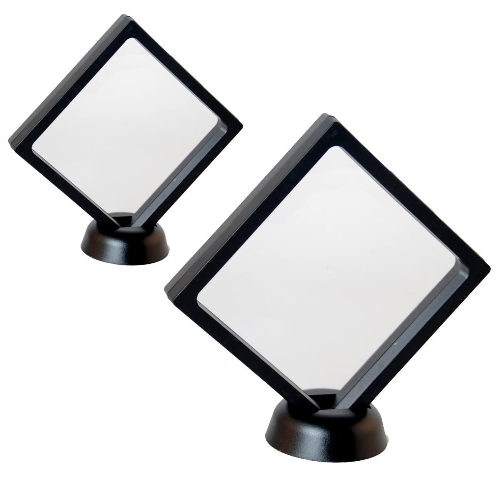2pcs Clear 3D Floating Frame Album Photo Coins Jewelry Display Case 70/110mm