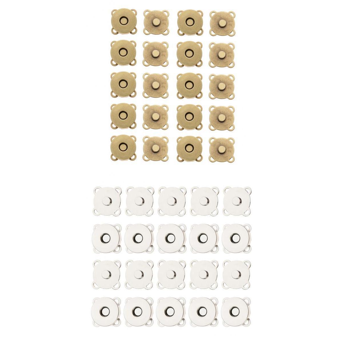 20 Sets Sew In Magnetic Bag Clasps for Craft Clothing Bag DIY Crafts 18 mm