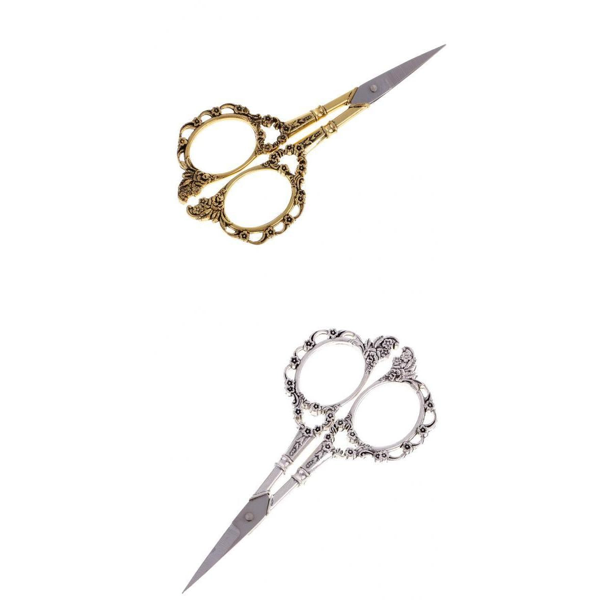 2Pcs European Vintage Plum Blossom Tailor Scissors Sewing Shears DIY Tools