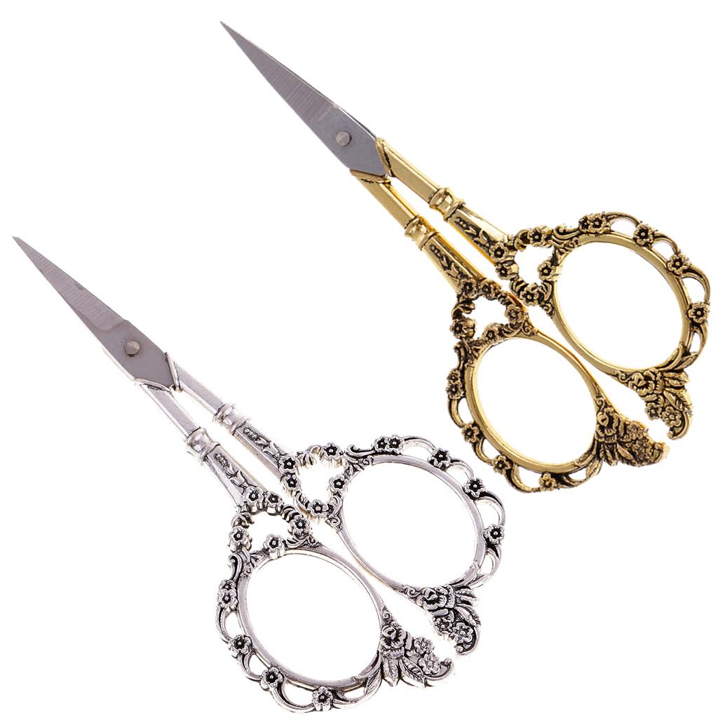 2Pcs European Vintage Plum Blossom Tailor Scissors Sewing Shears DIY Tools