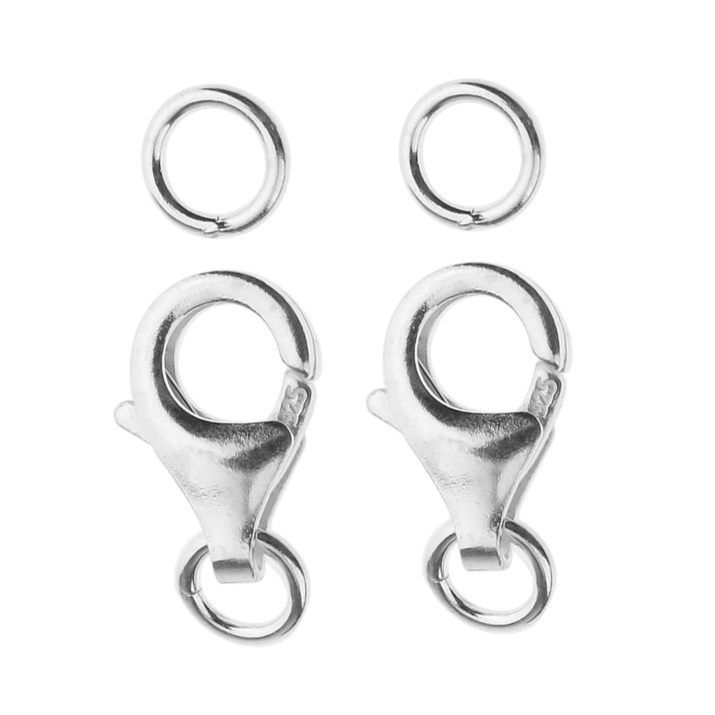 2pcs 925 Sterling Silver Lobster Clasp Necklace Bracelet Jewelry Findings