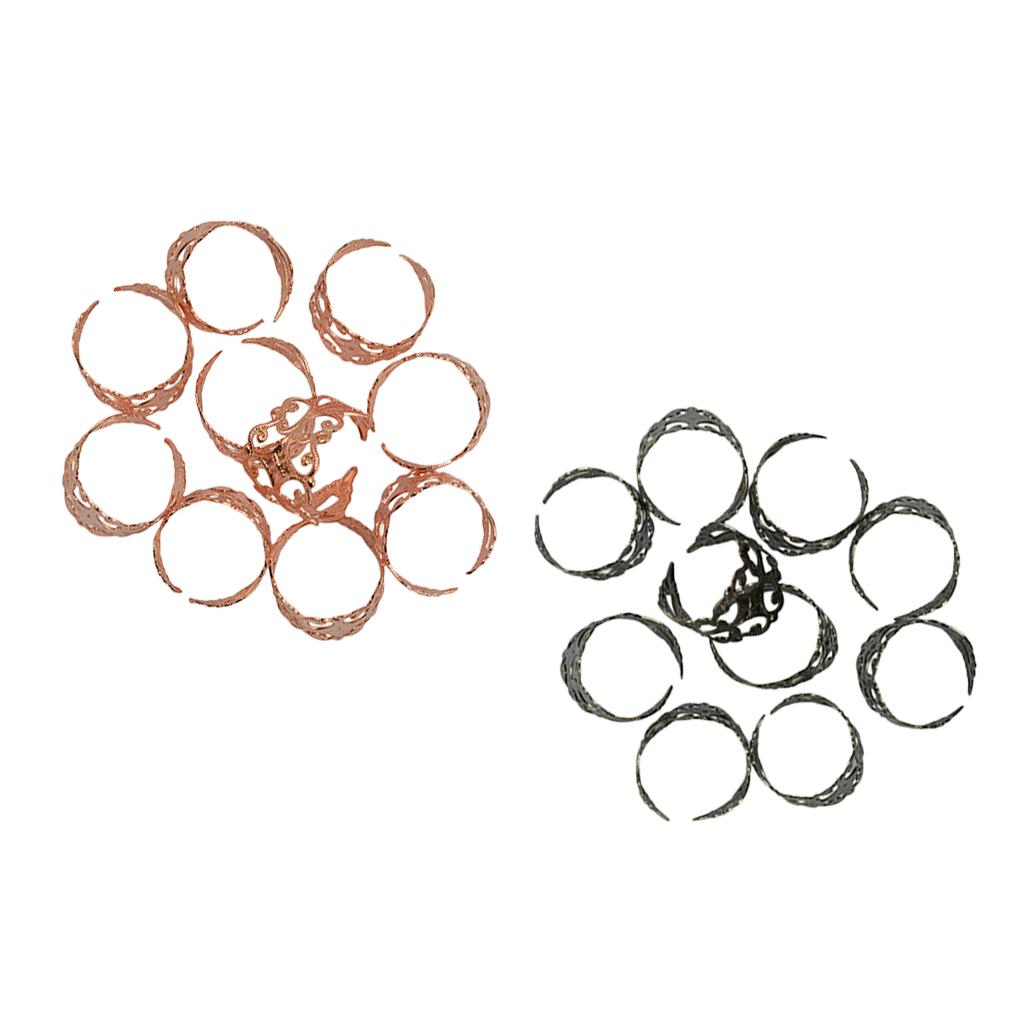 20pcs Vintage Filigree Flower Adjustable Filigree Ring Settings Blanks 18mm