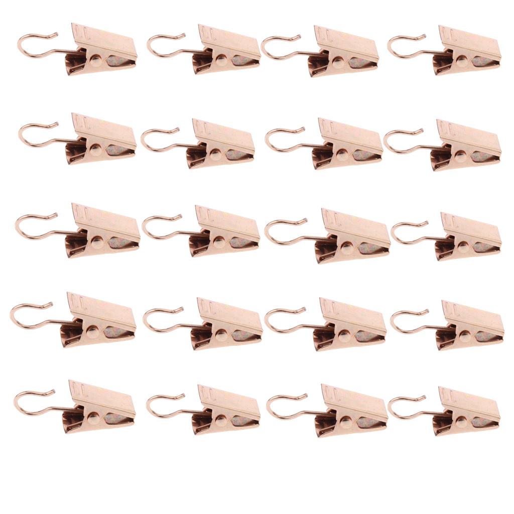 20Pieces Heavy Duty Curtain Clips with Hook Spring Clamps Hanger Clips Gold