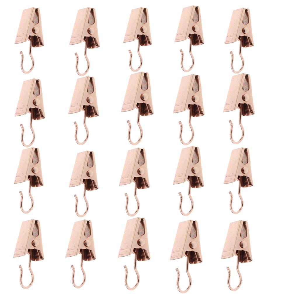 20Pieces Heavy Duty Curtain Clips with Hook Spring Clamps Hanger Clips Gold