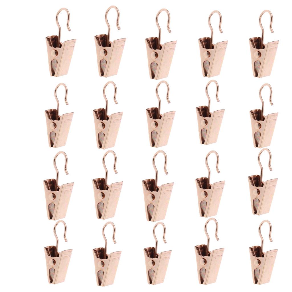 20Pieces Heavy Duty Curtain Clips with Hook Spring Clamps Hanger Clips Gold