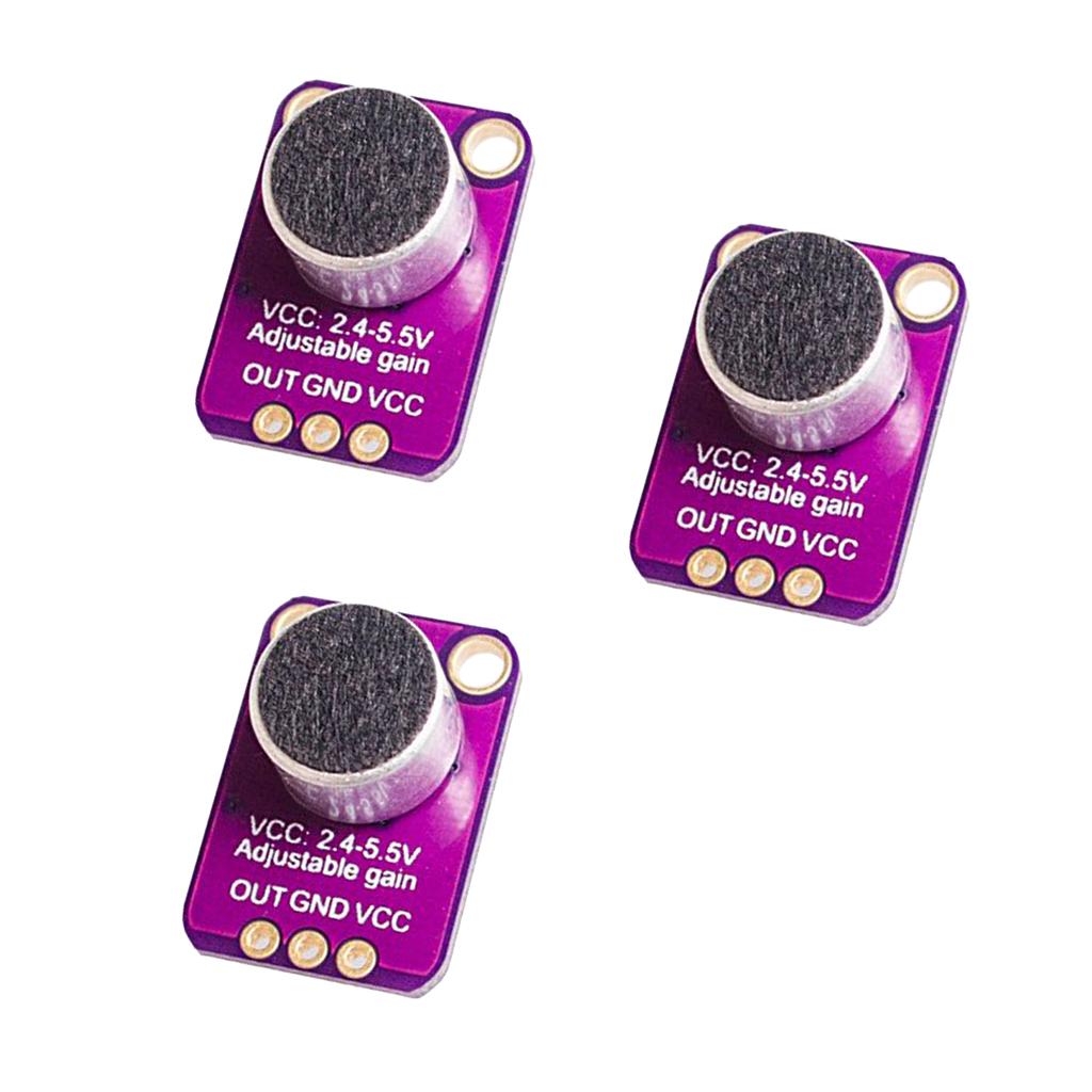 3 Pieces MAX4466 Electret Microphone Amplifier Adjustable Gain for