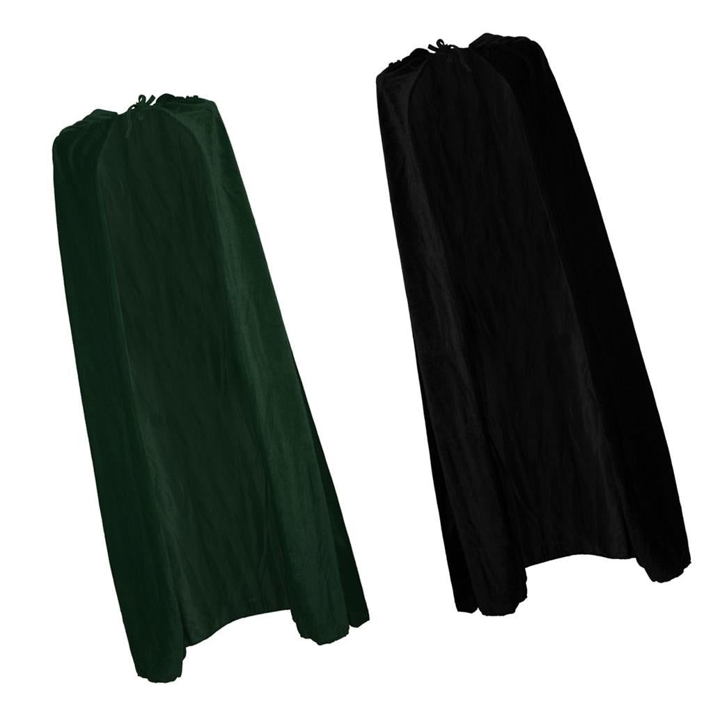 2 Pieces Adult Velvet Hooded Capes Gothic Devil Cloak Medieval Witch Costume