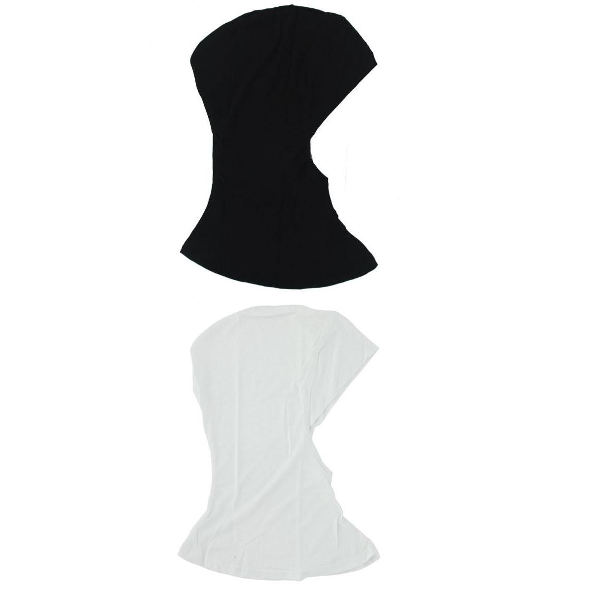 2/set Muslim Full Cover Hijab Cap Islamic Underscarf Headwear White Black