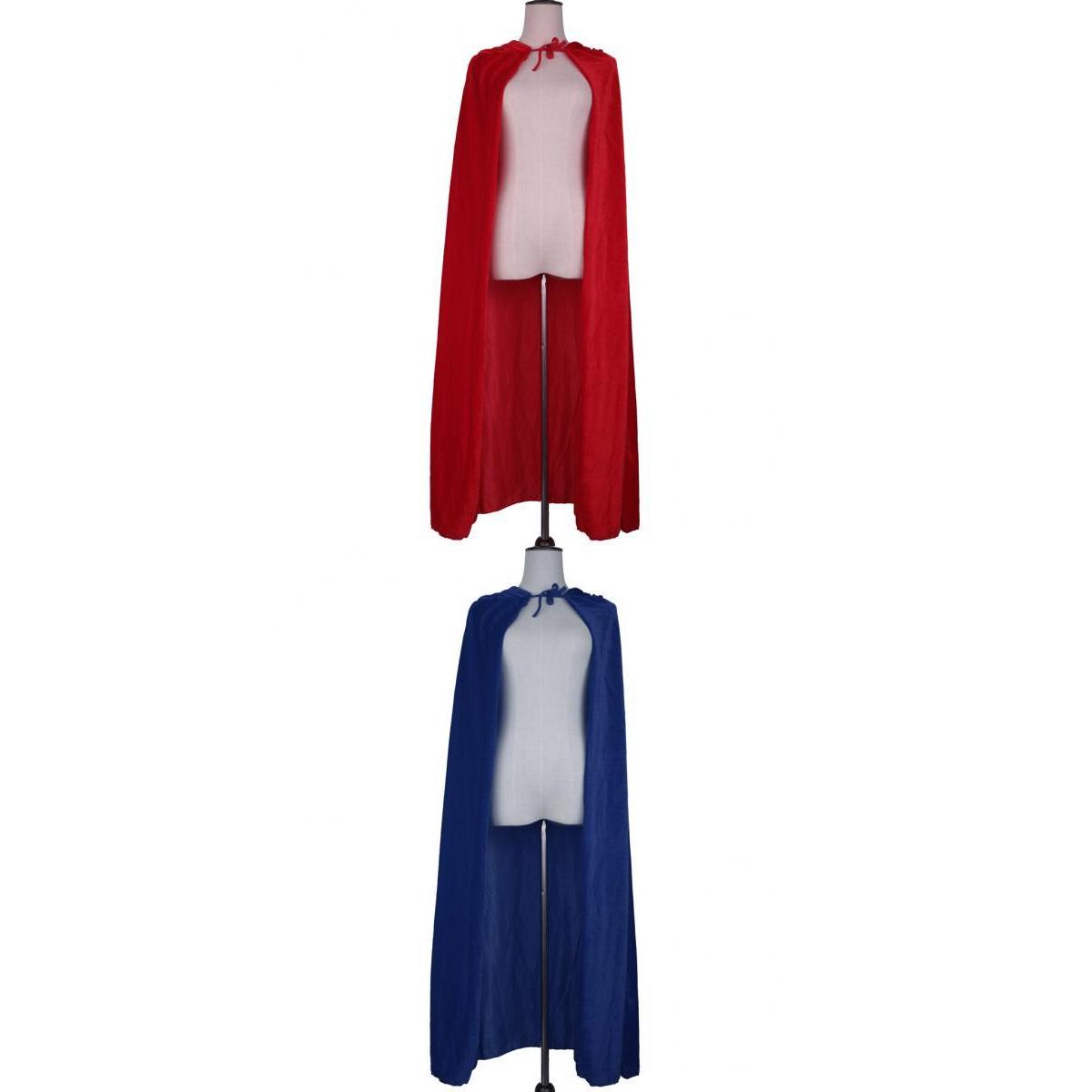 2 Pieces Adults Velvet Hooded Cape Gothic Devil Cloak Medieval Witch Costume