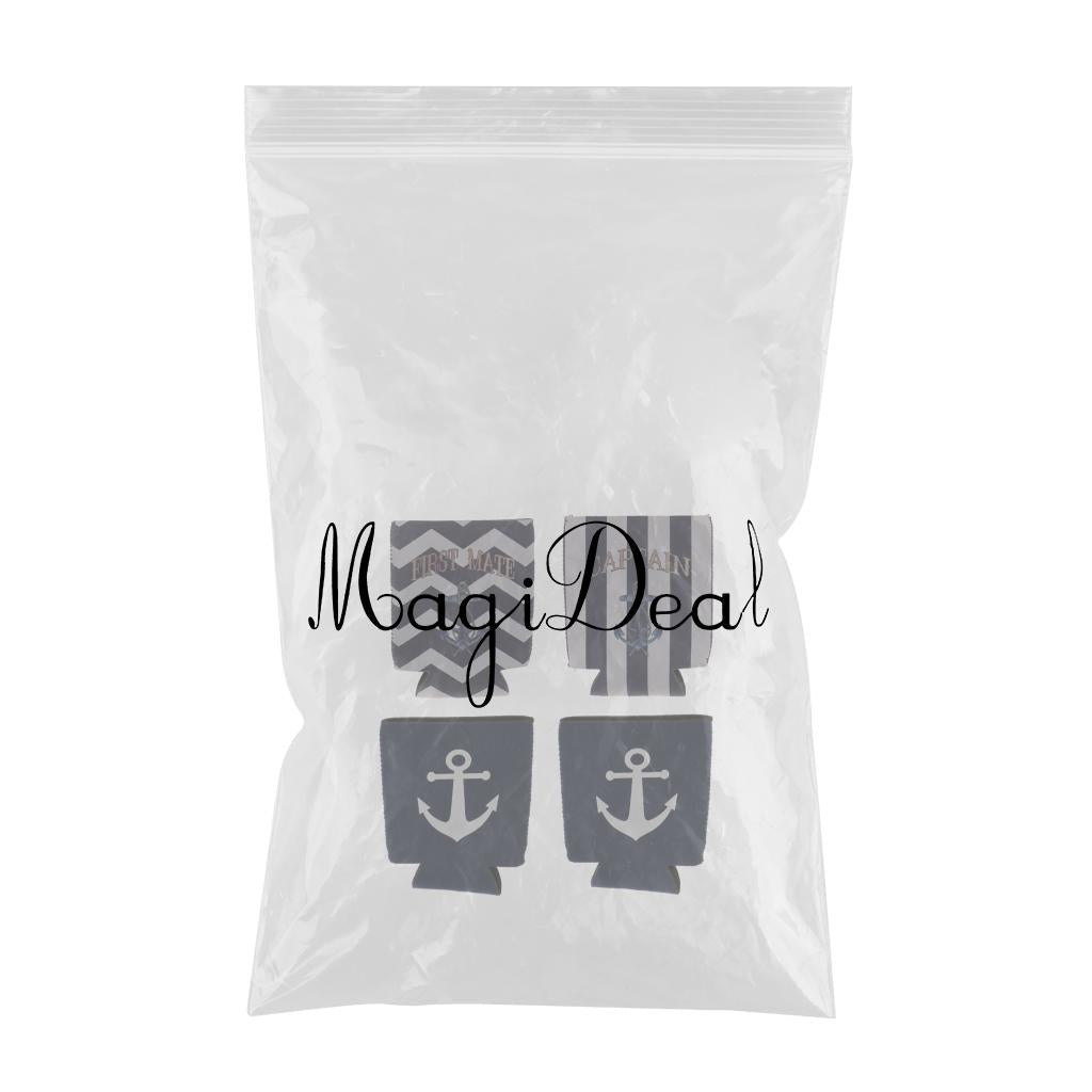 4pcs Nautical Anchor Soda Beer Bottle Tin Can Cooler Chilling Sleeve Holder