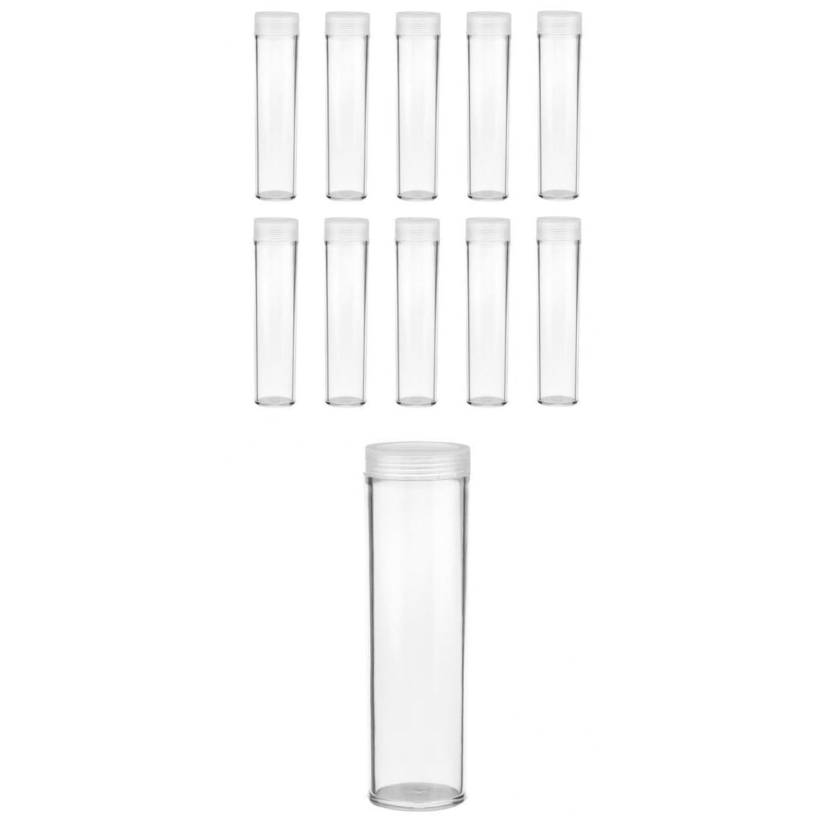 20Pcs Protective Tube Holder Clear Round Cases Coin Storage Boxes 20.5/25mm
