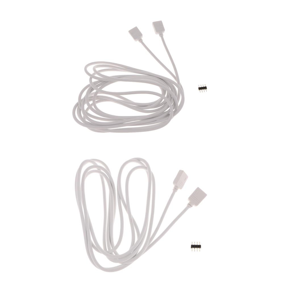 2Pcs 5050 3528 RGB LED Strip Light Extension Cable Connector Line 4 Pin