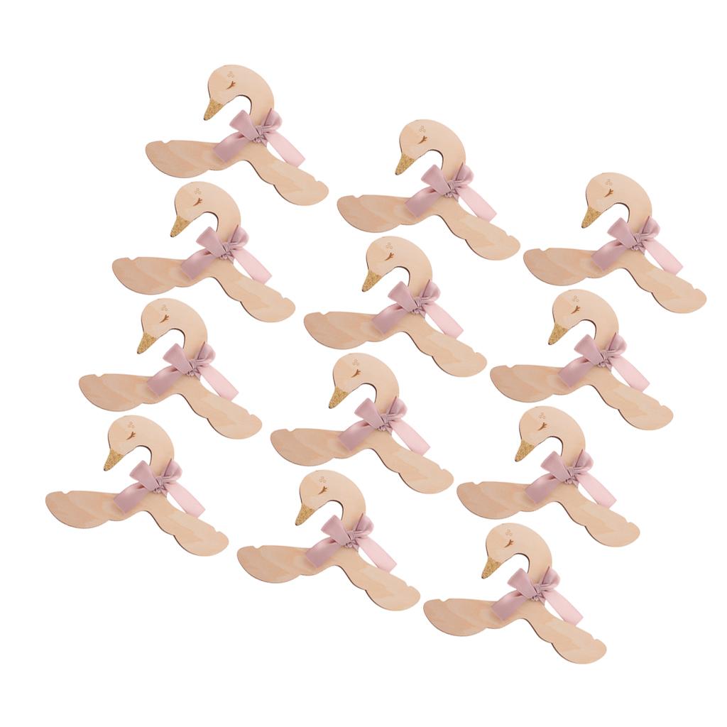 12x Cut Swan Pink Bow Baby Kids Room Nursery Wooden Coat Clothes Hook Hanger