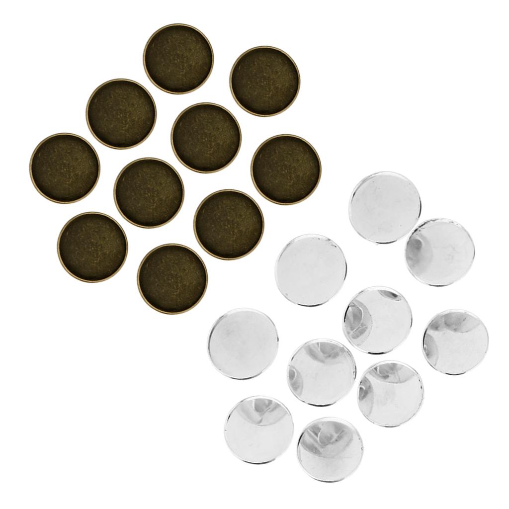 20 Pieces Adjustable DIY Blank Ring Bezel Base for 25mm Cabochon Craft Ring