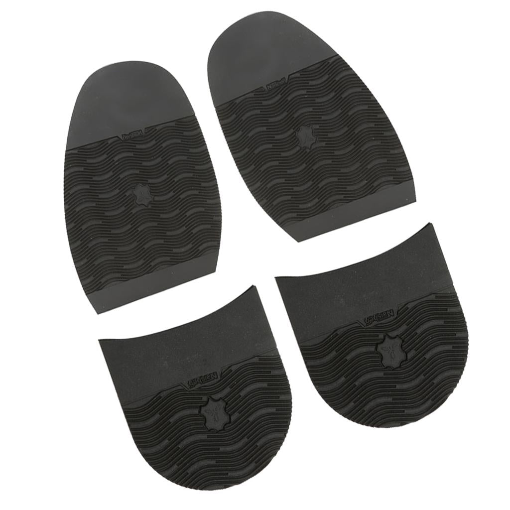 2 Pairs Rubber Stick On Soles Half Anti Slip Shoe Repair Supplies Mens Grip