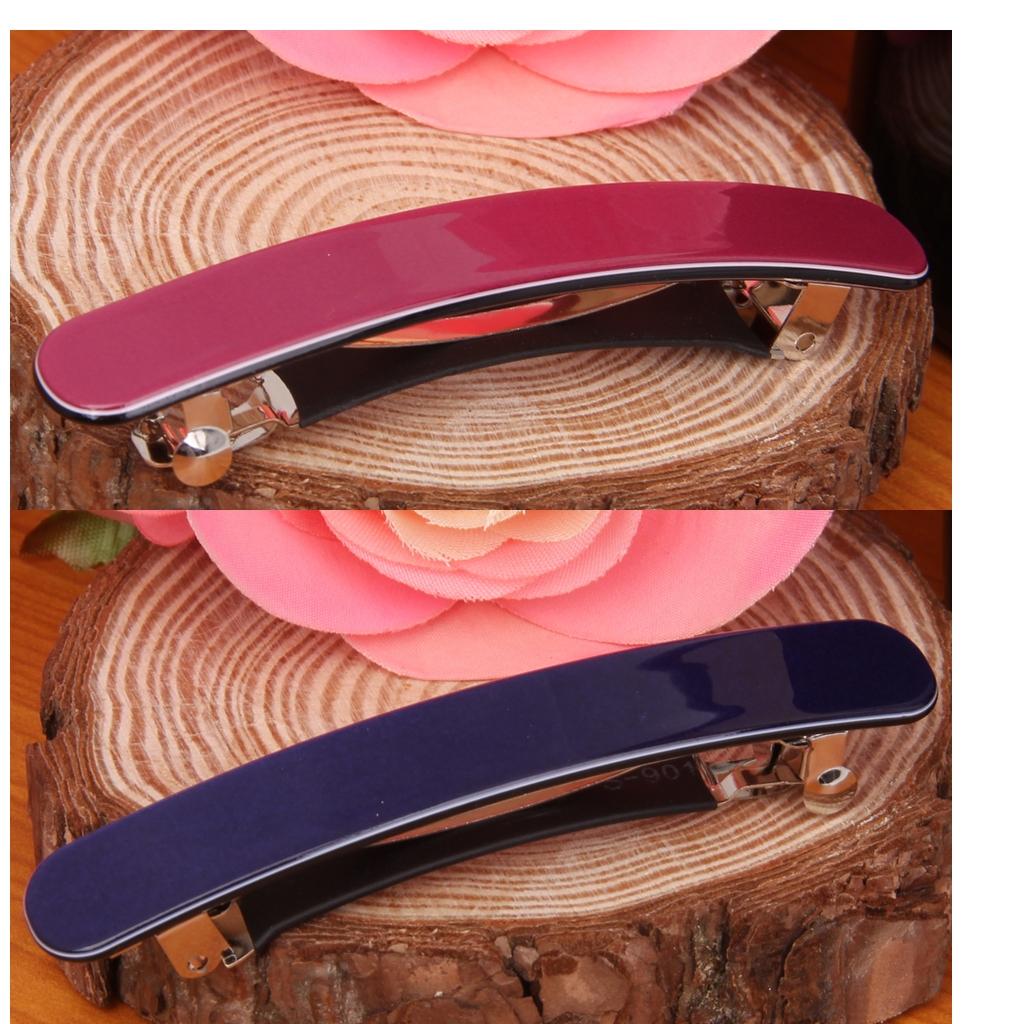 2Pcs Women Acrylic Hair Clip Barrette Hairpin Accessory Royal Blue Hot pink