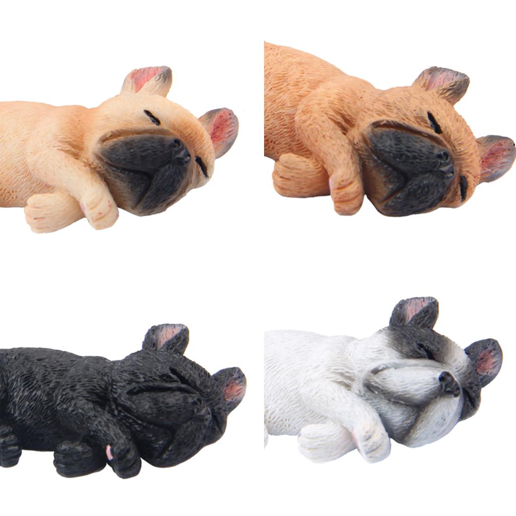 4 Pieces Sleeping Corgi Dog Garden Mini Dollhouse Figurine Decor
