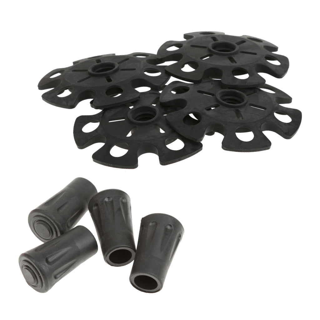 4pcs Replacement Rubber Snowflake Snow Basket Hiking Trekking Poles