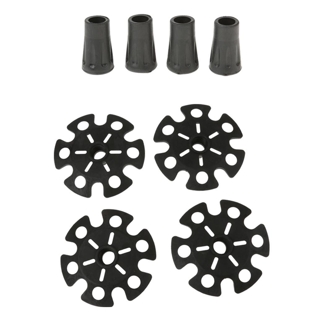 4pcs Replacement Rubber Snowflake Snow Basket Hiking Trekking Poles