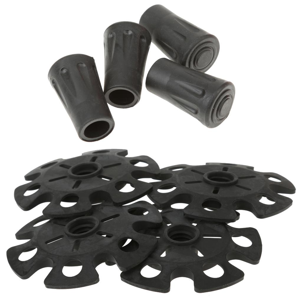 4pcs Replacement Rubber Snowflake Snow Basket Hiking Trekking Poles