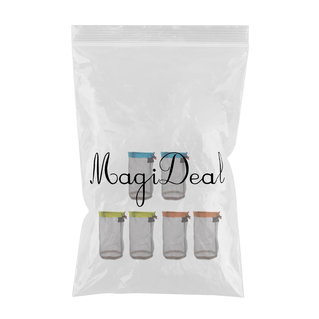 6 Pieces Ultra Light Mesh Stuff Sack Storage Bag Pouch for Tavel Camping