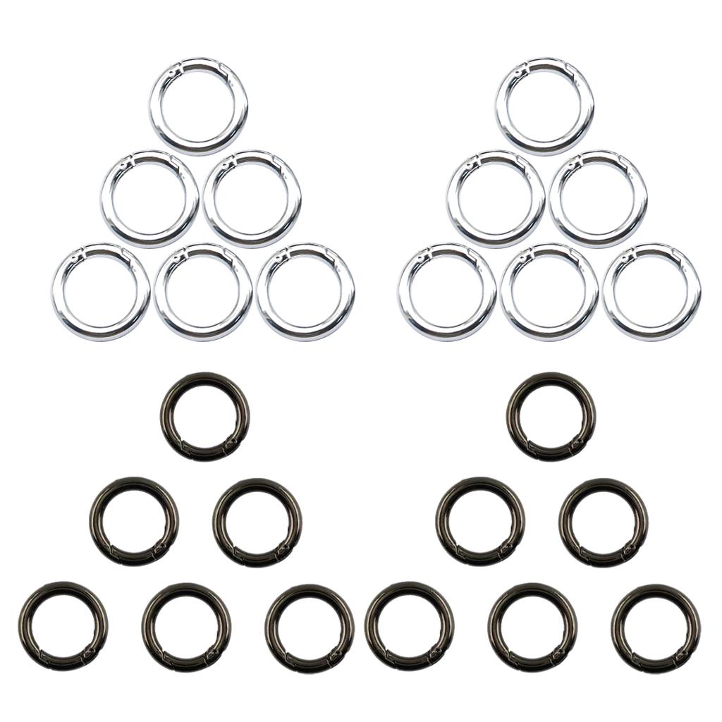 24 Pcs Alloy Round Spring Snap Hooks clip Handbag Purse Shoulder Strap