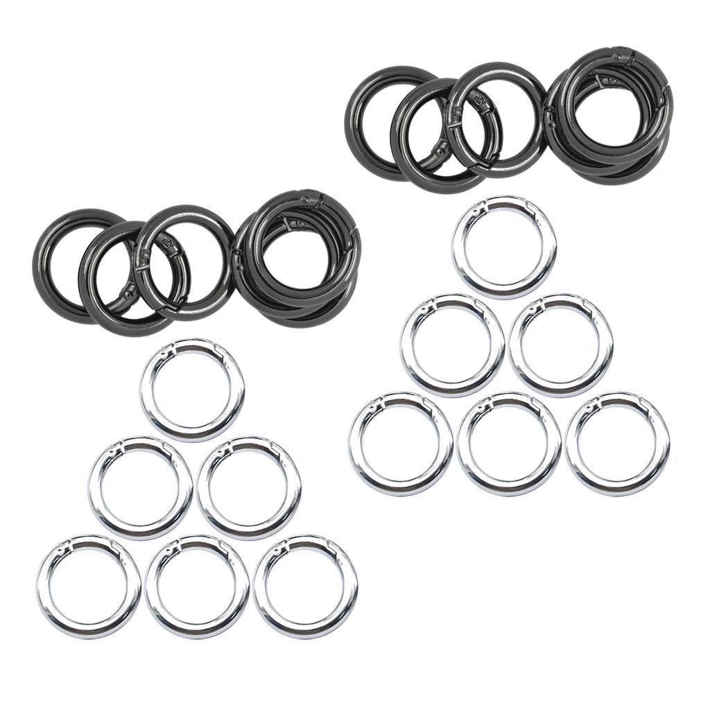 24 Pcs Alloy Round Spring Snap Hooks clip Handbag Purse Shoulder Strap