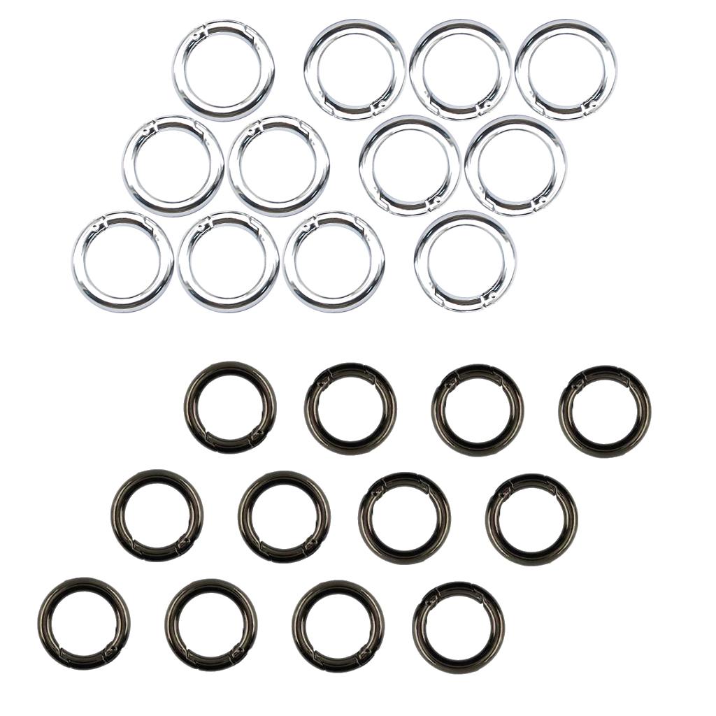 24 Pcs Alloy Round Spring Snap Hooks clip Handbag Purse Shoulder Strap