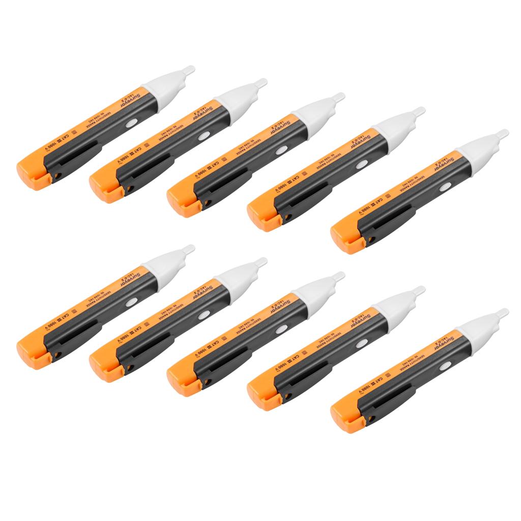 10Pcs AC 90V-1000V Voltage Tester Detector Pencil Multifunction Test Pen LED